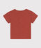 Tee-shirt manches courtes en jersey flammé bébé marron FAMEUX