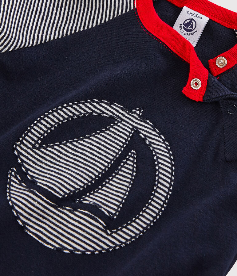 Tee-shirt colorblock b&eacute;b&eacute; gar&ccedil;on bleu SMOKING/blanc MARSHMALLOW