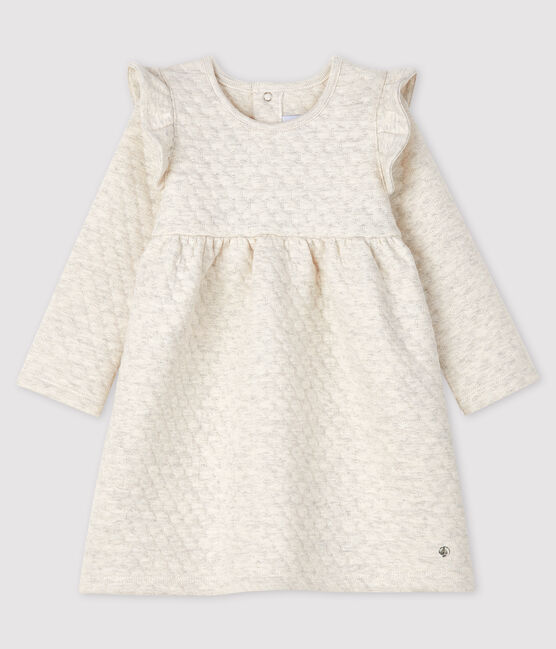 Jurk met lange mouwen babymeisje beige MONTELIMAR CHINE