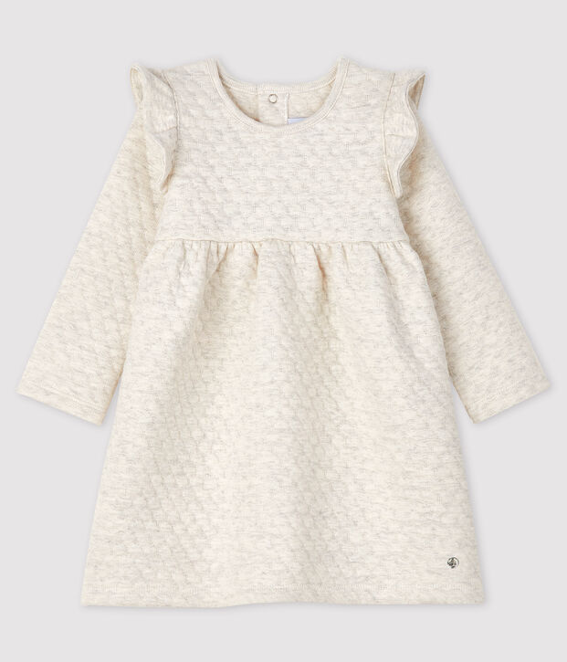 Robe manches longues b&eacute;b&eacute; fille beige chin&eacute;