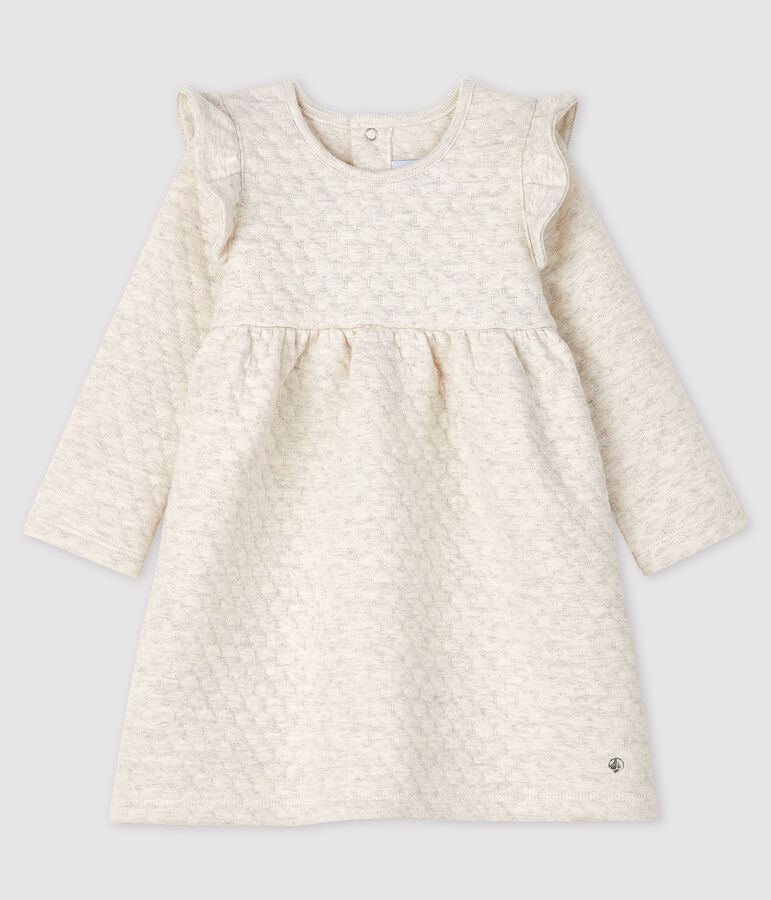 Jurk met lange mouwen babymeisje beige