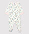 Dors-bien zippé à fleurs bébé fille en tubique blanc MARSHMALLOW/blanc MULTICO
