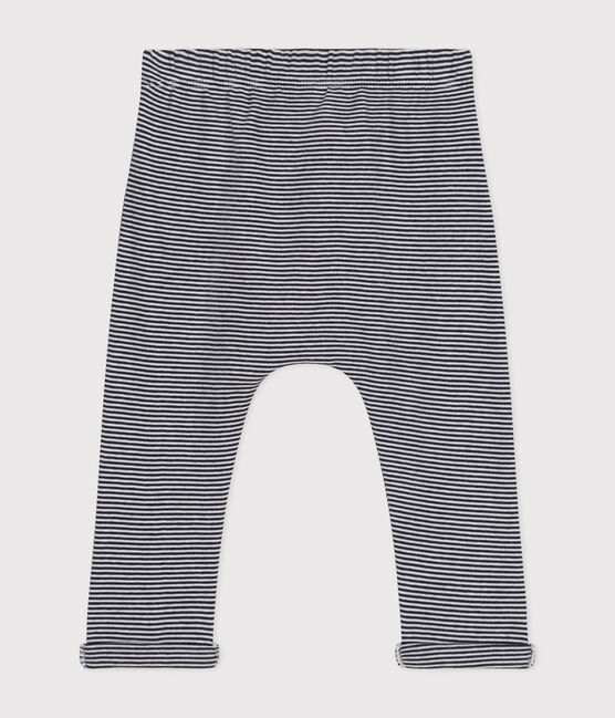 Babybroek van biologisch katoen blauw SMOKING/wit MARSHMALLOW