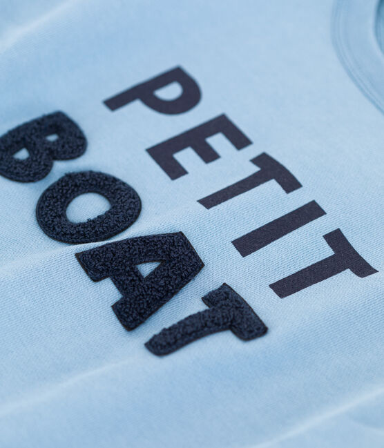 Sweatshirt bedrukt in fleece voor jongens en meisjes blauw AZUL