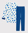 Molton meisjesnachthemd met hartjes, met legging wit MARSHMALLOW/wit MULTICO