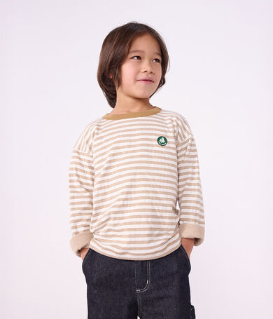 Tee-shirt enfant manches longues &agrave; rayures