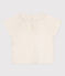 Blouse manches courtes en gaze de coton bébé blanc MARSHMALLOW