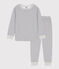 Gestreepte pyjama meisje/jongen in tubic wit MARSHMALLOW/blauw SMOKING