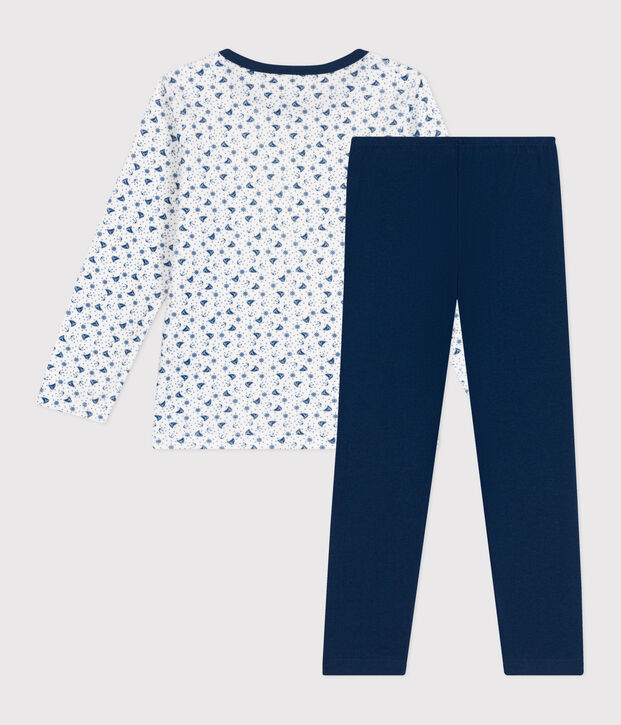 Kinderpyjama van velours blauw/multicouleur