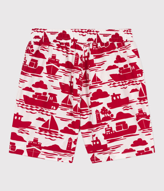 Gerecycleerde zwemshort met print voor jongens rood AVALANCHE/ ROUGE