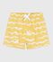 Zwemshort voor baby met haaiprint geel ORGE/wit MARSHMALLOW