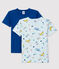 Set van 2 T-shirts met korte mouwen voor jongens met dieren en yoga variante 1