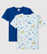 Set van 2 T-shirts met korte mouwen voor jongens met dieren en yoga
