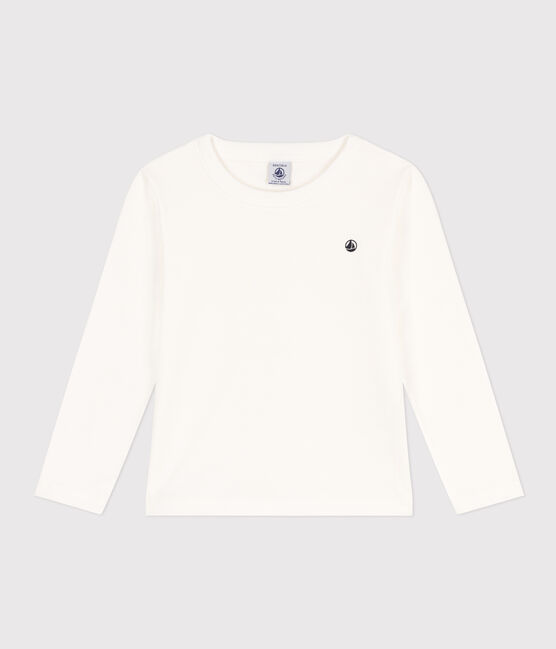 Tee-shirt manches longues enfant garçon blanc MARSHMALLOW