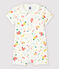 Katoenen fruit-playsuit voor baby's wit MARSHMALLOW/wit MULTICO