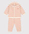 Ensemble rayé marinière en jersey épais bébé rose AVALANCHE/blanc SIENNA