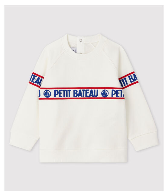 Sweatshirt en molleton bébé garçon blanc MARSHMALLOW