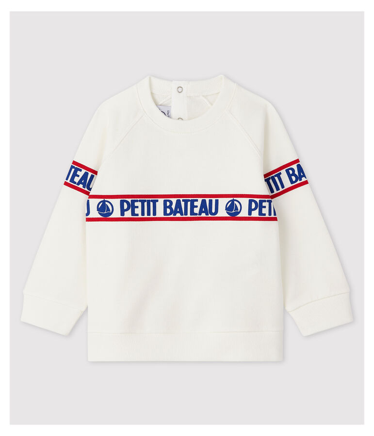 Sweatshirt van molton babyjongen wit