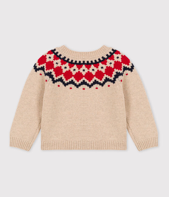 Babycardigan in tricot van wol en katoen TRENCH/ MULTICO