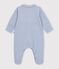 Pyjama b&eacute;b&eacute; en velours avec col uni bleu clair