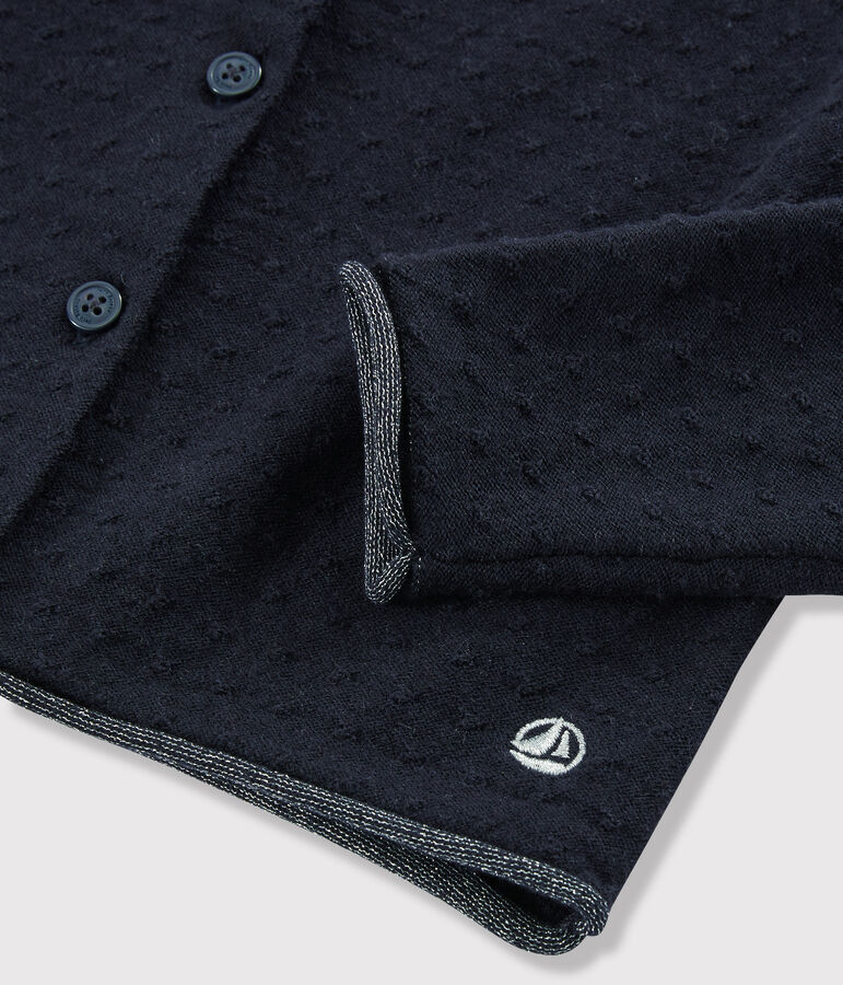 Cardigan en laine et coton enfant fille bleu