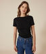 L'Iconique, T-shirt met korte mouw van effen ribstof voor dames