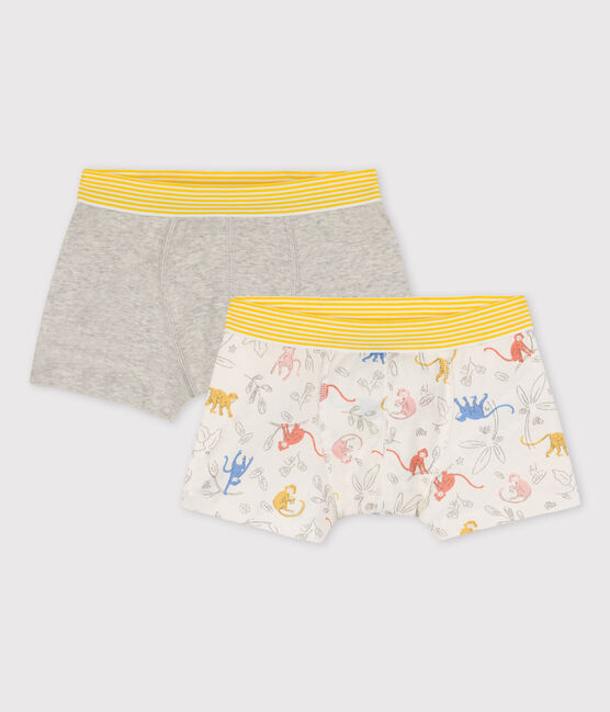 Set met 2 boxershorts voor jongens met aapjes in biokatoen variante 1