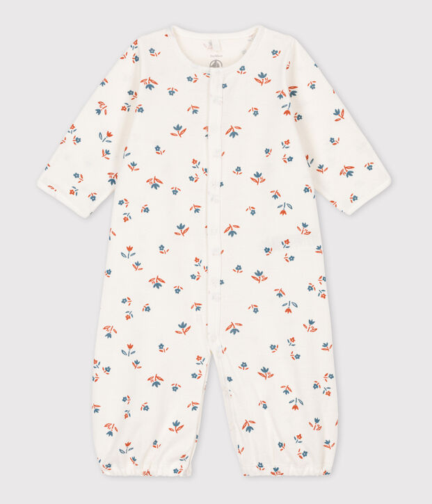 Katoenen combitas met print voor baby's wit/multicouleur