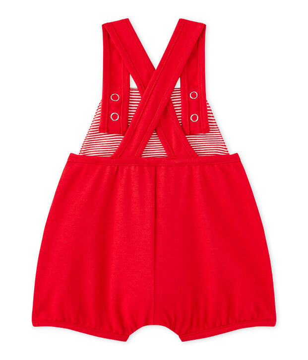 Korte salopette in zware jersey voor babymeisjes rood
