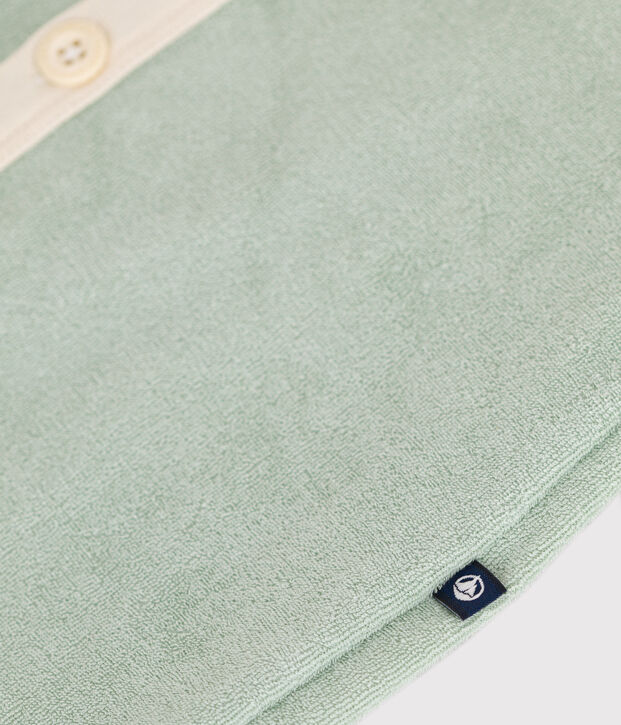 Combinaison courte en bouclette &eacute;ponge b&eacute;b&eacute; vert