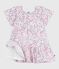 Robe enfant en coton manches courtes imprimée blanc MARSHMALLOW/blanc MULTICO