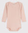 Body met lange mouwen met opengewerkt breiwerk voor baby's roze SALINE