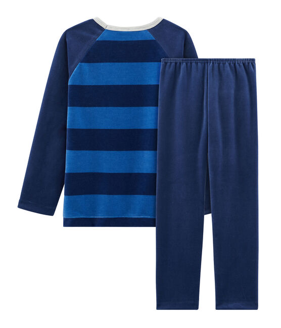 Pyjama petit garçon en velours bleu MEDIEVAL/bleu MAJOR