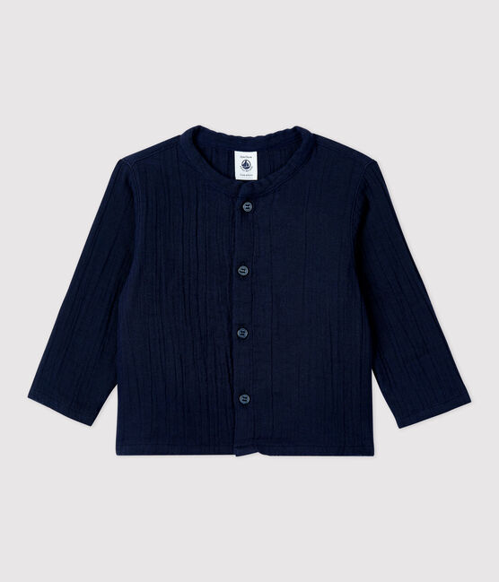 Chemise en gaze de coton bio bébé bleu SMOKING