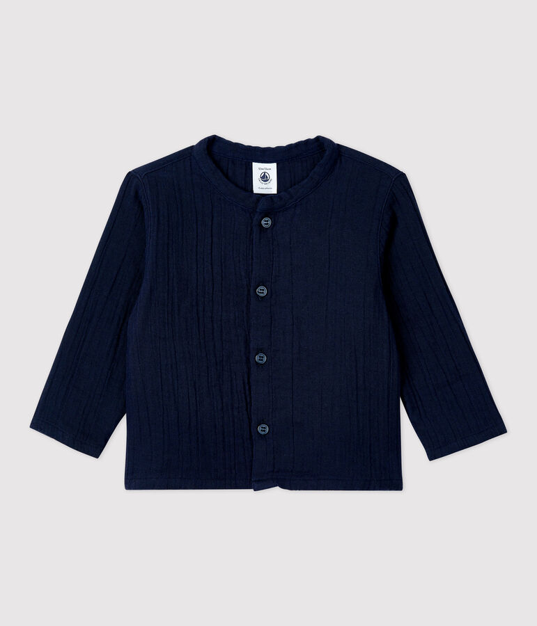 T-shirt van biologisch katoenen gaas voor baby's blauw