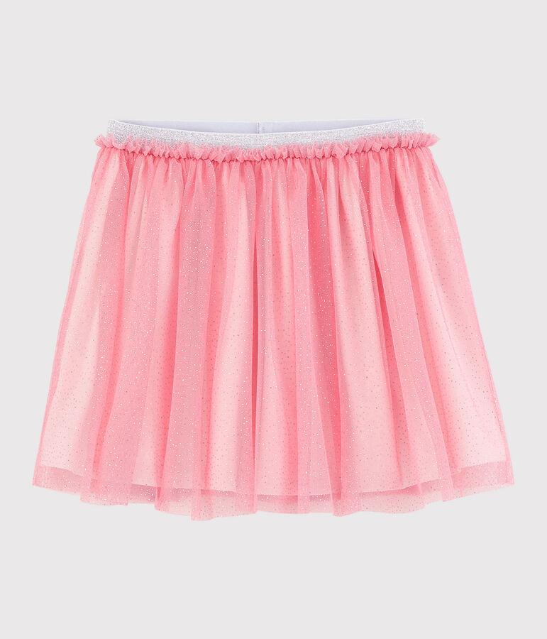 Jupe en tulle paillet&eacute; enfant fille rose/gris