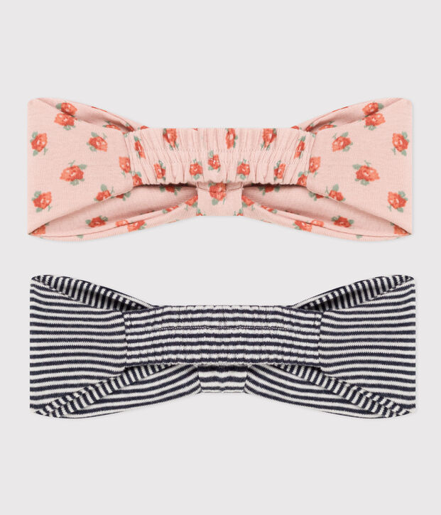 Lot de 2 bandeaux en coton b&eacute;b&eacute; multicouleur