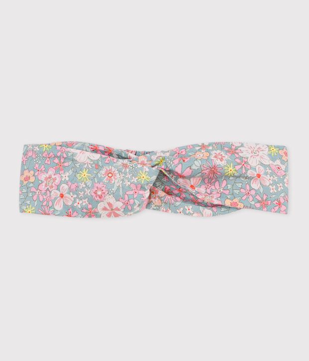 Poplin haarband met bloemenprint voor babymeisjes blauw/multicouleur