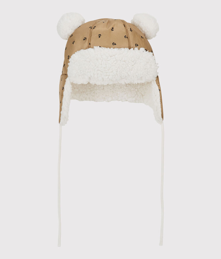 Chapka imperm&eacute;able b&eacute;b&eacute;. beige JERRYCAN/bleu SMOKING