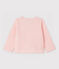 Geribde cardigan voor babymeisjes roze MINOIS/wit ECUME