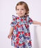 Katoenen babyjurk met korte mouwen en pofbroekje met bloemetjesprint wit/multicouleur