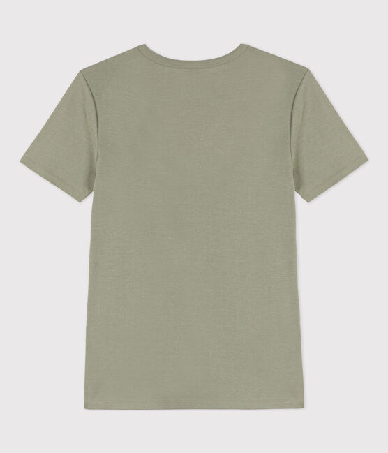 Tee-shirt L'ICONIQUE col V en coton Femme vert MARECAGE