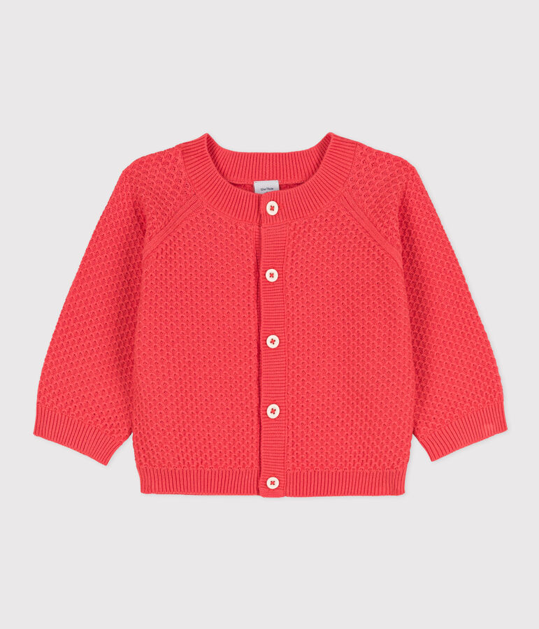 Cardigan b&eacute;b&eacute; en tricot de coton orange