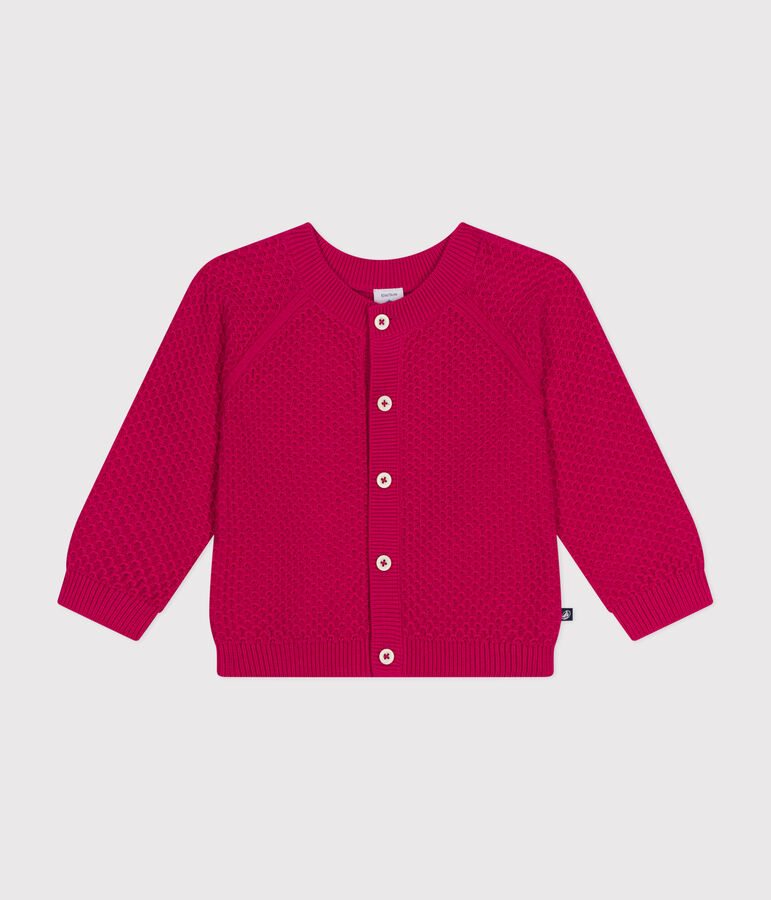 Katoenen gebreide babycardigan roze DELHI