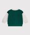Tweekleurige katoenen babybeer groen/beige