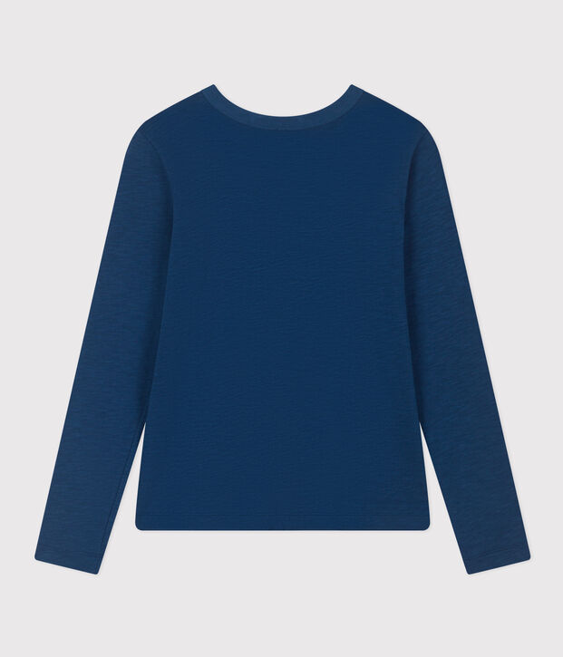 Tee-shirt LE DROIT col rond en coton Femme bleu