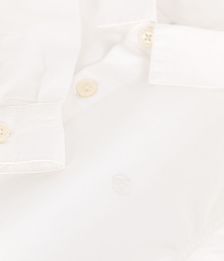 Chemise en popeline enfant gar&ccedil;on blanc