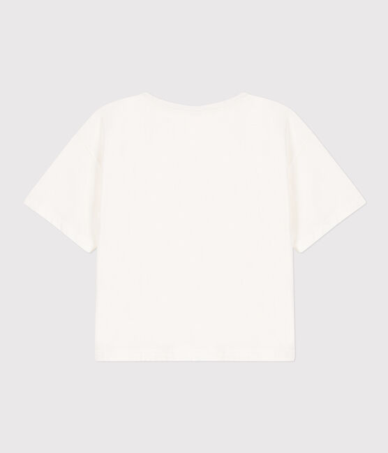 LE BOXY, T-shirt voor dames in katoen  wit MARSHMALLOW