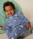 Babypyjama van geruwde fleece met ruimteprint