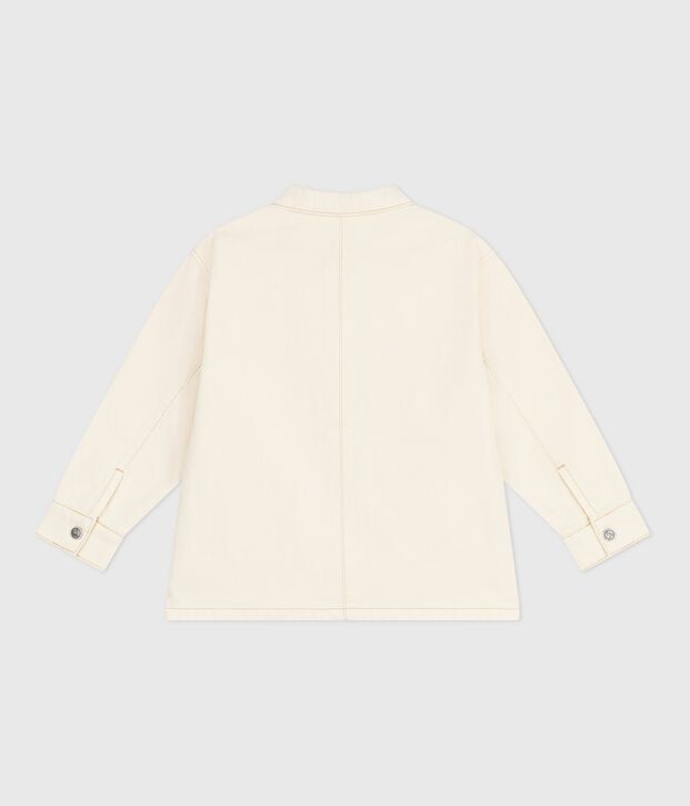Veste en jean enfant uni blanc cass&eacute;
